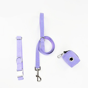 Conjunto de Collar y Correa de Pana para Perro con Logotipo Personalizado, Dispensador de Bolsas para Excrementos, Accesorio Ajustable para Pasear Mascotas, OEM ODM - Product Image 5