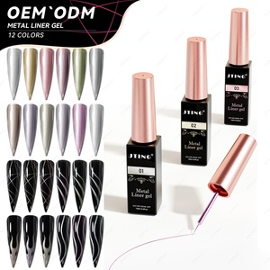 JTING – Coffret de 12 Gels Métalliques de Qualité Supérieure pour Nail Art, Personnalisable, Collection OEM, Flacons de 12 ml, Marque Privée - Product Image 1