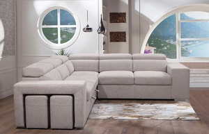 Easy to Hand-assembled <strong>air</strong> Permeability 2s+corner+2s Ottoman Cream White <strong>Velvet</strong> Sectional <strong>Sofa</strong> Sets <strong>Sofa</strong> <strong>Bed</strong> - Product Image 2