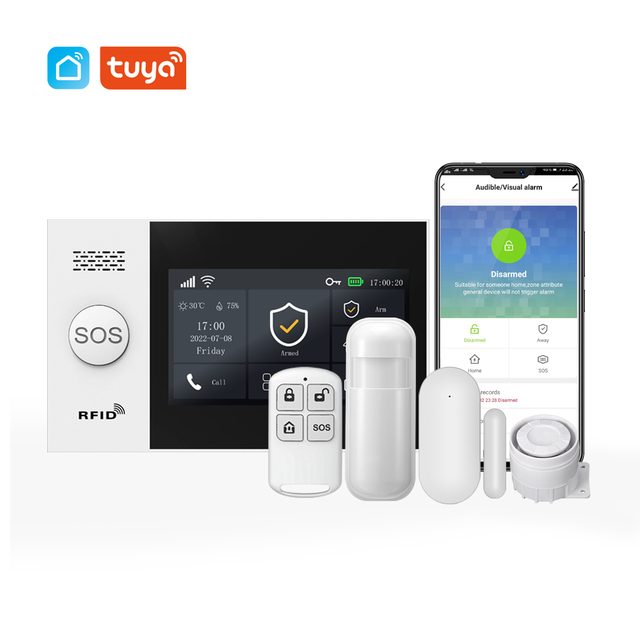 PGST PG-107 4G Wireless Home Alarm System WiFi Security System with 4.3 Inch Full Touch Screen,Compatible with Alexa and Google