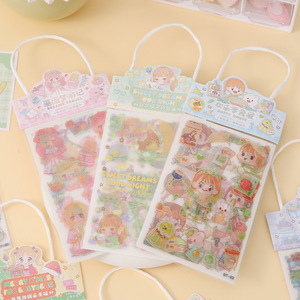 Ensemble d'autocollants de dessins animés, mat, imperméable, en matériau PET, vernis mat, pour cadeaux promotionnels, récompenses pour étudiants - Product Image 2