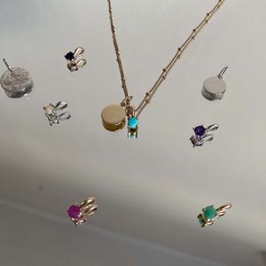 Stock Stainless Steel DIY Basic Loose <b>Chain</b> 12 Birthstone Pendant Necklace 18K Gold Color Protection Vacuum Electroplating - Product Image 3