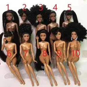 Venta al por mayor muñeca personalizada-Muñeca Africana personalizada de fábrica, modelo de piel negra, de plástico, a la moda