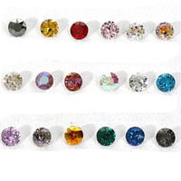 Selina Crystal K9 Rhinestone Kaca Berkilau Bentuk Bulat Runcing Berkualitas Tinggi untuk Aksesori Pakaian, Sepatu & Tas, Seni Kuku.