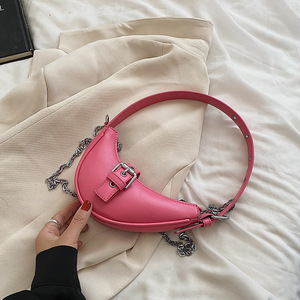 Vintage Fashion Mini Handbag for Women Single Strap Sling Shoulder for <strong>Pink</strong> Zipper Closure with Small Chain Factory <strong>Purses</strong> - Product Image 2