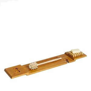 Bagno fatto a mano in legno vasca da bagno mensola vassoio in ordine con supporto per vino e Tablet da bagno vasca da bagno in legno - Product Image 4