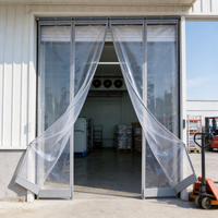Rideau magnétique transparent en PVC, rideau à bande imperméable et coupe-vent pour l'entrée des entrepôts frigorifiques