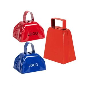 Metal <b>Cow</b> <b>Bell</b> Noise Maker Custom Logo Sports Game Tools Cheering for Events Party Sound - Product Image 1
