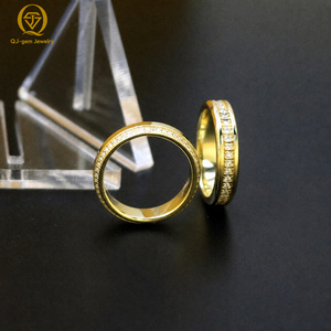 Minimalist Design <b>Couple</b> <b>Ring</b> Low Key Luxury 18K Gold Lab Grown Diamond IGI Certified Free Inner Engraving Custom Anniversary - Product Image 1