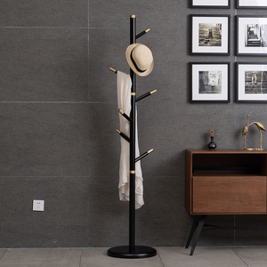 Soporte de abrigo de madera creativo de alto lujo para sala de estar dormitorio piso de madera maciza sombrero ropa colgante soporte de abrigo de calidad Premium - Product Image 3