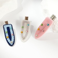 BIZE Nouvelles Épingles à Cheveux Acétate Mignonnes et Douces, Clips à Cheveux Latéraux Brillants avec Diamants, Accessoires pour Cheveux en Strass Décontractés pour Femmes et Filles