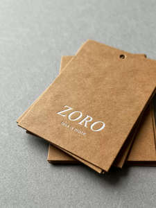 Giysiler İçin Logonuzla Özel Moda Tasarım Baskılı Giyim Aksesuarları Kraft Kağıt Etiket - Product Image 3