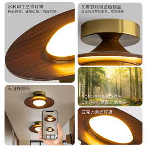 Ventilateur de plafond contemporain avec éclairage LED, télécommande, IP44, 3500K blanc chaud, Ra80, couvercle en acrylique, base en bois, design suspendu, pour salon - Product Image 5