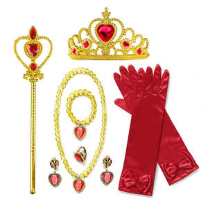 Accesorios de Princesa Azul para Niñas, Elsa, <span class=keywords><strong>Cenicienta</strong></span>, Blancanieves, <span class=keywords><strong>Aurora</strong></span>, para Disfraces, Vestidos, Lazo, Guantes, Corona, Varita, Collar, Pulsera - Product Image 5