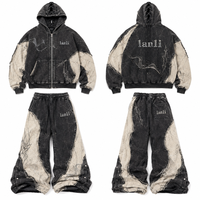 Ensemble de survêtement deux pièces tendance pour homme – Séchage rapide, respirant, léger, avec sweat à capuche et pantalon de jogging, effet délavé, style streetwear personnalisé