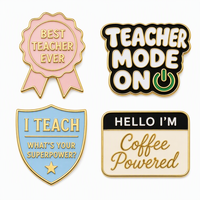 Usine en gros Design Anime meilleur professeur broche personnalisé brillant or métal Badges pas cher métal doux émail épinglette pour vêtements