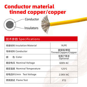 Câbles multibrins en cuivre étamé isolés XLPE basse tension Zhongzhen UL3173 CE, résistants à la chaleur, <span class=keywords><strong>test</strong></span> de flamme VW-1 - Product Image 3