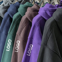 Sweat à capuche streetwear vierge, prêt-à-porter, 345 GSM, épais, coupe oversize, épaules tombantes, avec intérieur en molleton doux pour homme