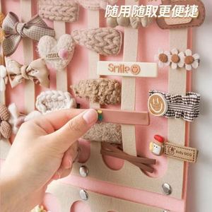 Sac de rangement mural en feutre pour accessoires capillaires pour enfants, pour pinces à cheveux, bandeaux et décorations pour filles - Product Image 3