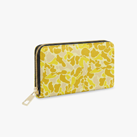 Portefeuille long pour femme personnalisable, imprimé camouflage, fermeture éclair intégrale, en cuir synthétique, multi-compartiments pour cartes et billets, pochette de rangement