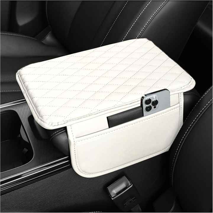 Upgrade Your Toyota Yaris With This Awesome Center Console Armrest Box - Black Leather With Cup Holder & Ashtray