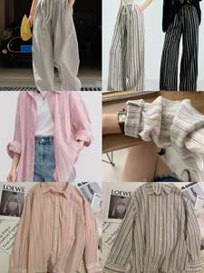 Fabrika kaynağı yaz moda jakarlı renkli çizgili kumaş 30% Polyester % 70% pamuk boyalı iplik şerit kumaş için yazlık gömlek - Product Image 2