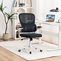 Chaise de bureau ergonomique pivotante et réglable, confortable, avec soutien lombaire et glissière électrique pour la maison et les longues sessions assises