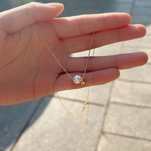 Collar de Plata de Ley S925 Estilo Francés con Pequeño Dije de Fragancia, Zirconia Cúbica Superbrillante, Flores y Perlas Naturales de Agua Dulce para Clavícula - Product Image 5