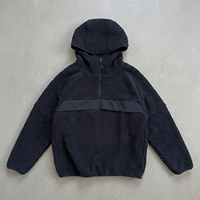 Sweat à capuche tendance pour homme, personnalisé par le fabricant, de haute qualité, en molleton épais bleu marine, à demi-zip, coupe ample et décontractée