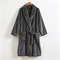 Peignoirs thermiques en flanelle premium pour femmes, à manches longues, col en V, tricotés, longueur intégrale, climatisés, chauds pour l'automne et l'hiver