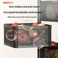 Étagère de Rangement de Cuisine à Prix de Gros, Panier Multifonctionnel Amovible en Métal pour Snacks et Légumes, Chariot de Rangement