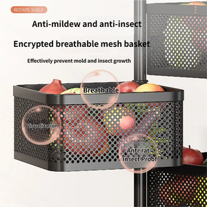 Étagère de Rangement de <span class=keywords><strong>Cuisine</strong></span> à Prix de Gros, Panier Multifonctionnel Amovible en Métal pour Snacks et Légumes, Chariot de Rangement - Product Image 2