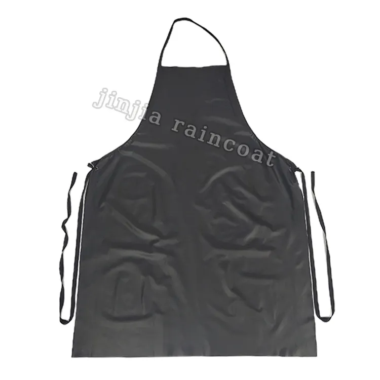 Delantal de cocina impermeable duradero con logotipo personalizado, delantal de carnicero de vinilo, delantal de PVC para mujer