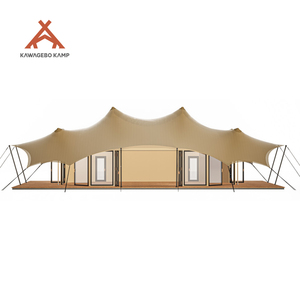 Tente <span class=keywords><strong>de</strong></span> glamping <span class=keywords><strong>safari</strong></span> en toile imperméable PVDF à armature droite en acier quatre saisons <span class=keywords><strong>de</strong></span> luxe sauvage Kawagebo Kamp pour les fêtes et les événements - Product Image 2