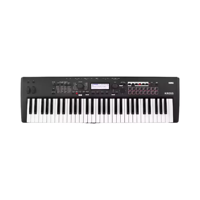 Korg KROSS2-61 88 Keys KROSS2 61-Key Performance Synthesizer Workstation with Increased Sounds Sampling and Trigger Pads