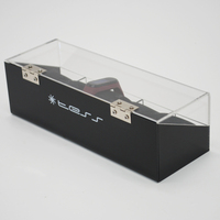 Boîte à montres en acrylique à 5 emplacements, étui de rangement transparent en lucite, organisateur de montres, vitrine de présentation, étui de collection avec couvercle transparent à charnières