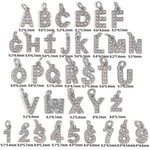 Oferta Especial: Colgante de Acero Inoxidable con 26 Letras Inglesas, Hecho a Mano, con Circonitas, Números del 1 al 9, Accesorios de Joyería - Product Image 2