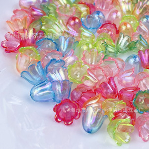 Perles acryliques transparentes irisées en forme de campanule pour accessoires de bijoux DIY (épingles à cheveux, boucles d'oreilles), usage quotidien unisexe - Product Image 3
