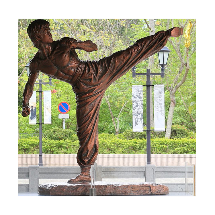 BRUCE LEE ブルース・リーの胸像ブロンズ肖像約30cm