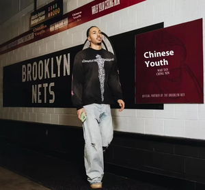 T-shirt casual in cotone 100% da 280 grammi con stampa vintage effetto acqua, vestibilità ampia, maniche lunghe, per <span class=keywords><strong>uomo</strong></span> e <span class=keywords><strong>donna</strong></span>, stile Hell High Street Star - Product Image 6