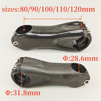 Tige de guidon en fibre de carbone pour VTT/vélo de route, ultra légère, 10 degrés, 31,8 mm, 80-120 mm, hauteur de montage 36-45 mm