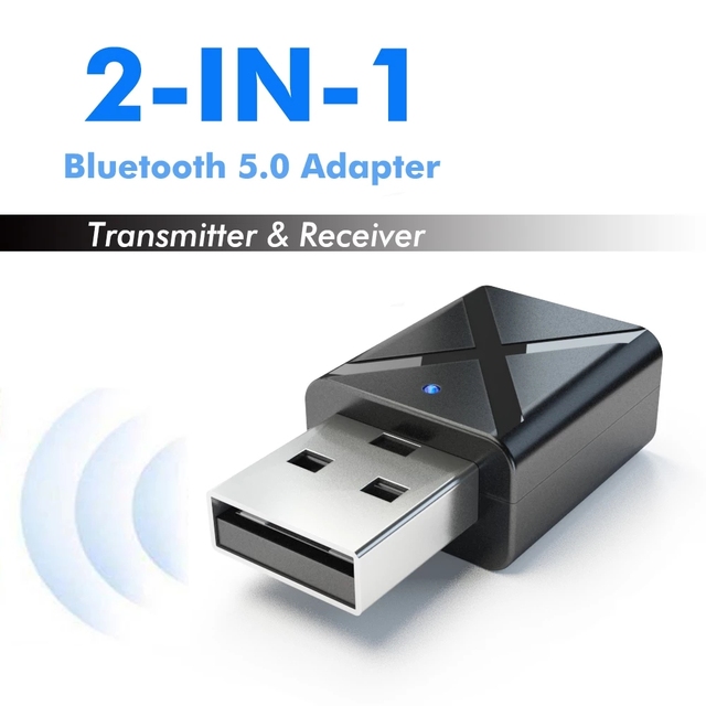 2 IN 1 Bluetooth 5.0 Adapter 3.5mm Bluetooth Transmitter Receiver Audio Music Wireless Adapter for TV Headphone Speaker