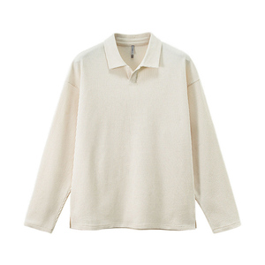 In magazzino pronto per la spedizione Streetwear all'ingrosso Logo personalizzato gabbiano-colletto Waffle maniche lunghe <span class=keywords><strong>Polo</strong></span> - Product Image 3