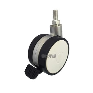 Roulettes pour meubles 2,5 pouces avec tige filetée M8 et frein, roue en PU, design minimaliste, usage intérieur, installation facile - Product Image 1