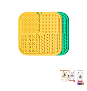 2パック 食品グレードシリコン製 猫と犬用リックマット クリーニングブラシとフードスパチュラ付き 20*20cm 大型犬用リックフィーダーボウル - Product Image 2