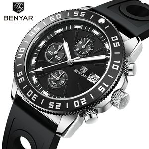 Nouvelle montre chronographe à quartz BENYAR BY-5198 de marque supérieure, étanche <span class=keywords><strong>50M</strong></span>, pour hommes, avec verre trempé, montre-bracelet tendance - Product Image 1