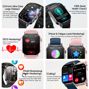 Montre connectée ET571 avec lampe torche, étanche IP68, ECG, surveillance de la pression artérielle, de la température corporelle, suivi de la santé, montre connectée de sport et de fitness - Product Image 3