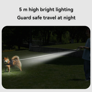 Correa retráctil automática ajustable con logotipo personalizado para perro, luz LED brillante con Flash, dispensador de soporte para bolsa de caca, correa para mascotas de plomo - Product Image 3