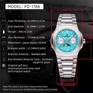 Montre de marque PAGANI DESIGN1786 pour homme, montre-bracelet à quartz avec phase de lune, tendance 2025, nouvelle collection - Product Image 5