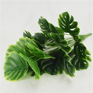 Plantas artificiales hojas de palma verde Monstera hogar jardín sala de estar dormitorio balcón decoración planta de plástico Tropical - Product Image 6